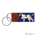 Pointer (Classic Navy) Needlepoint Key Fob-Fussbudget.com