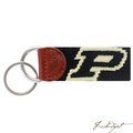 Purdue Needlepoint Key Fob-Fussbudget.com
