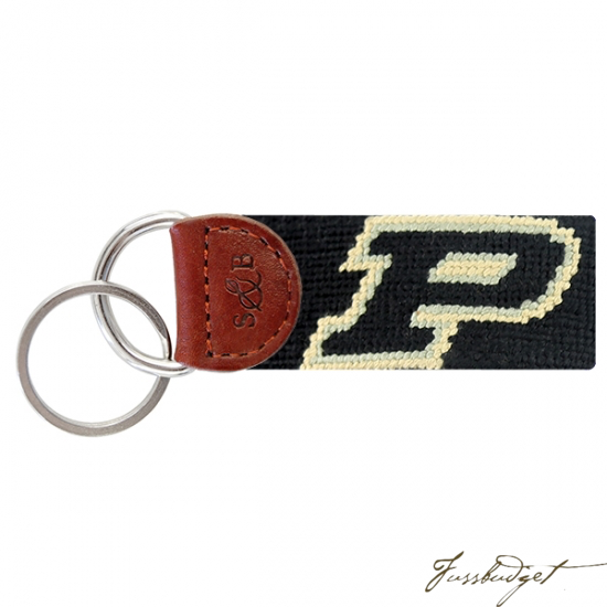 Purdue Needlepoint Key Fob-Fussbudget.com