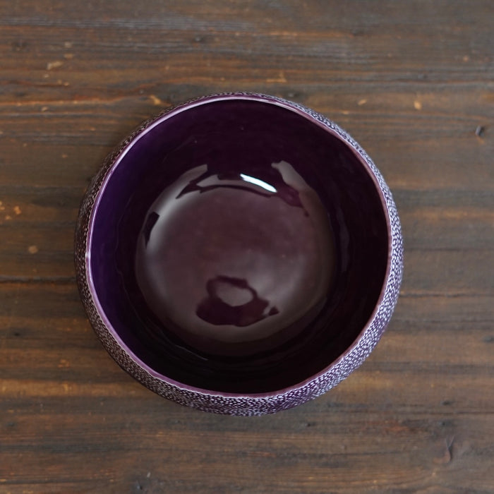 Purple Caviar Rimmed Bowl #LK922B