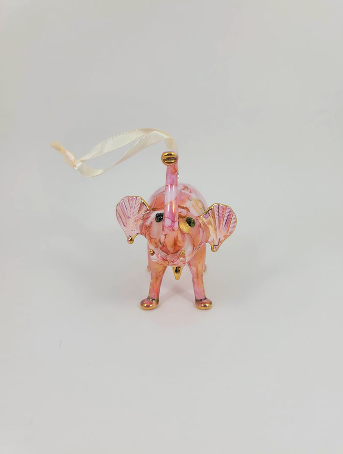 Purple Ceramic Elephant Ornament