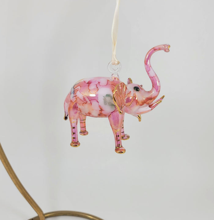 Purple Ceramic Elephant Ornament