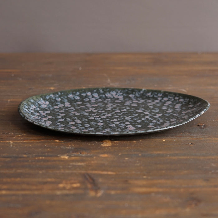 Purple Dots Oval Plate #LK929F
