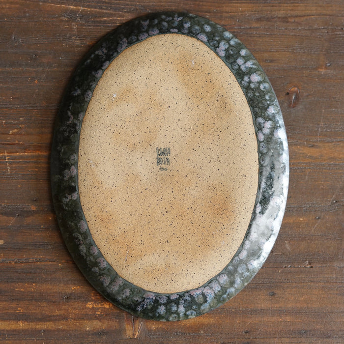 Purple Dots Oval Plate #LK929F
