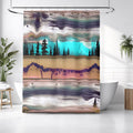 Purple Horizon Landscape Abstract Pattern Shower Curtain