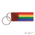 Rainbow Needlepoint Key Fob-Fussbudget.com
