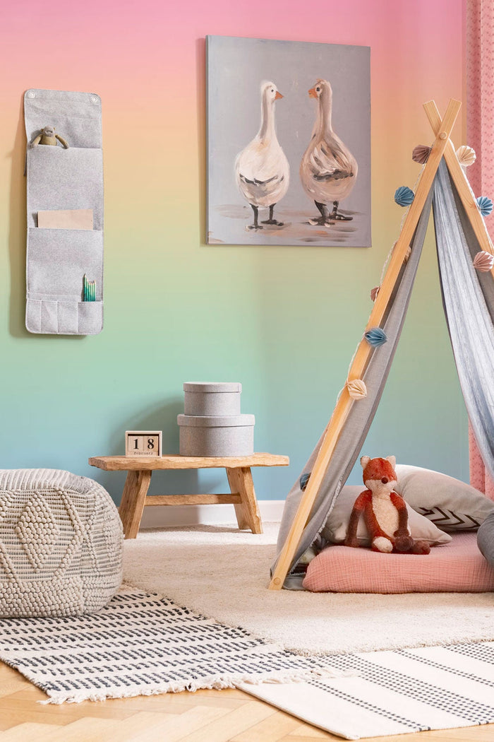 Rainbow Rush Wallpaper in a nursery
