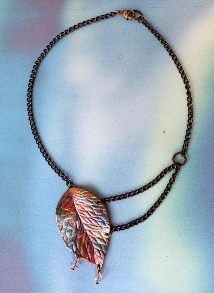 Lima collab necklace with leaf pendant