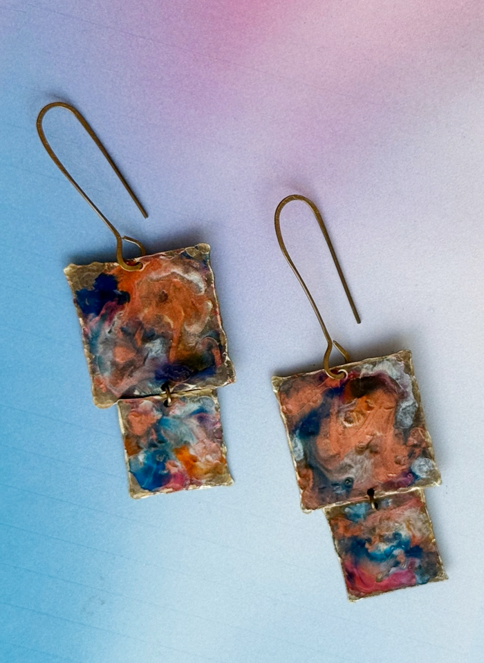 Lima collab earrings - abstract art design