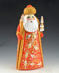 Red and Gold Santa with Staff and Tree