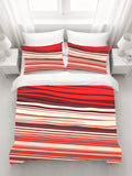 Red Horizontal Flow Abstract Pattern Duvet Cover