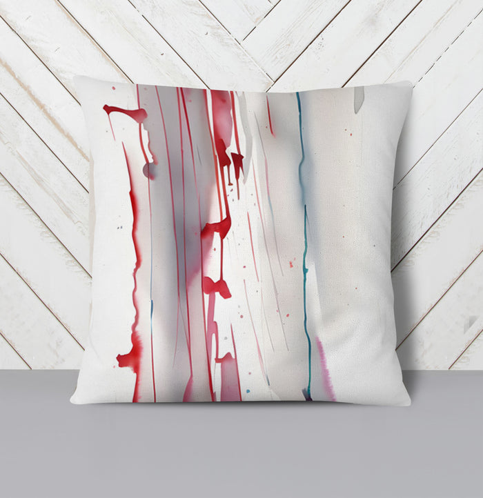 Red Minimalist Drip Abstract Pattern Throw Pillow Cover