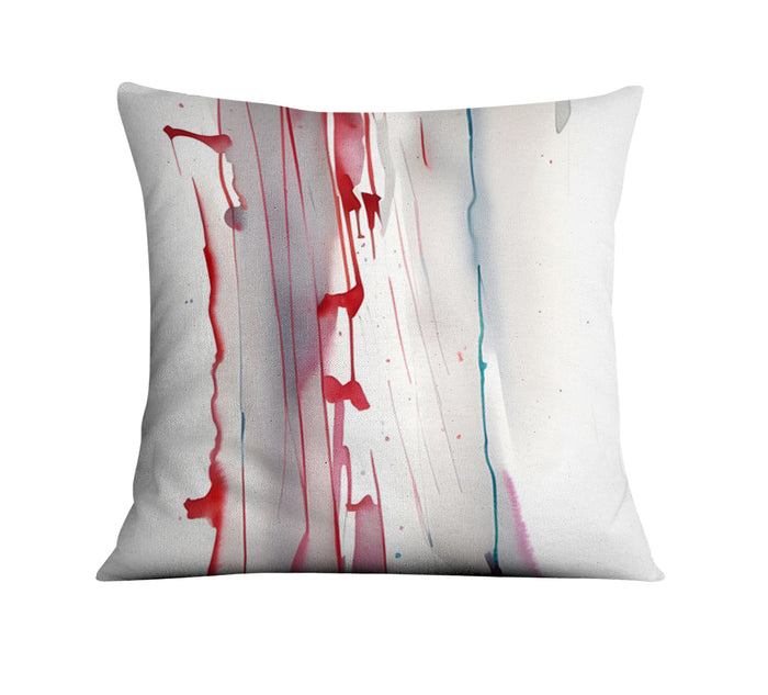 Red Minimalist Drip Abstract Pattern Throw Pillow Cover