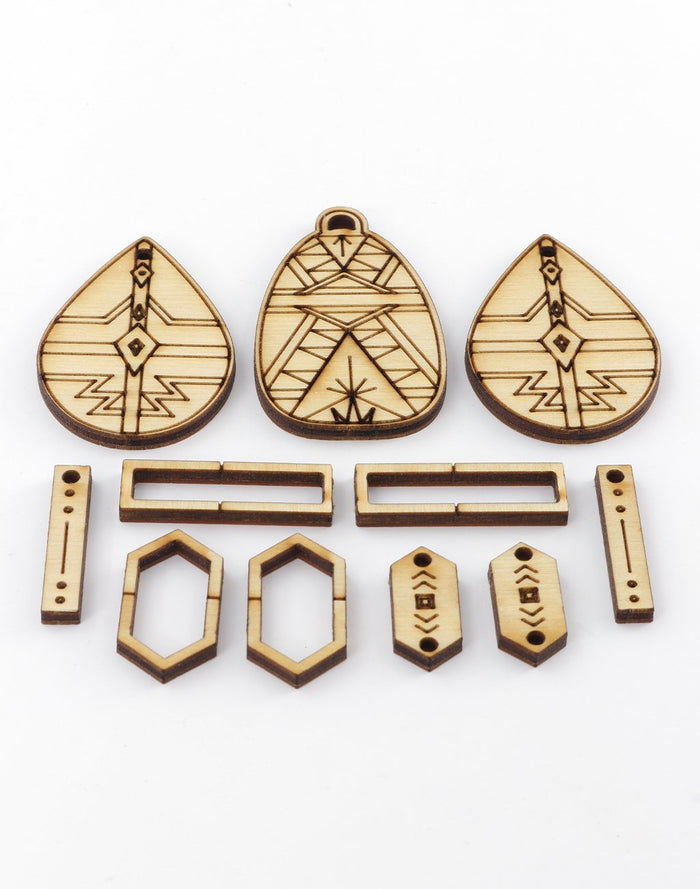 CSWMPD-003-B wooden earring components set