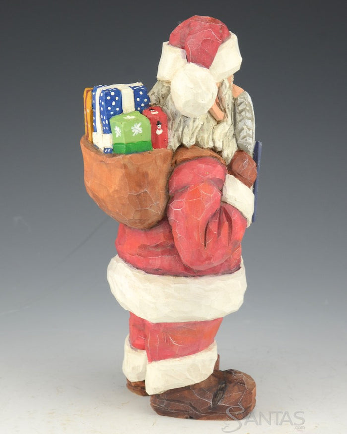 Russell Scott Nice List Santa with Feather Pen and Presents