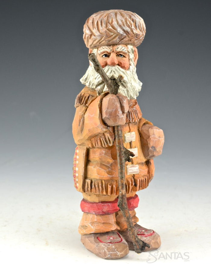 Russell Scott Woodsman Santa with walking stick