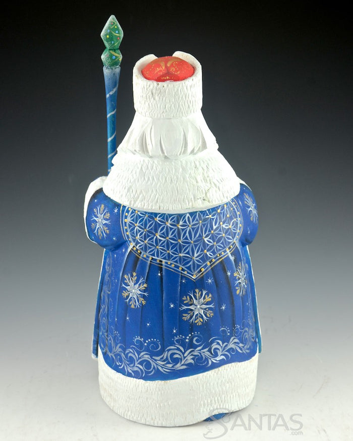 Russian Santa with Bird and Starry Night Scene