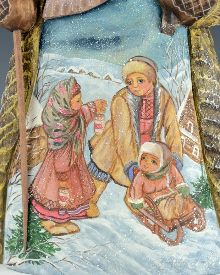 Russian Santa with Children and Christmas Tree