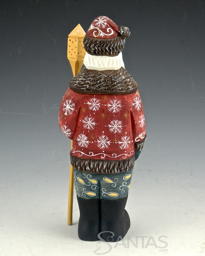 Russian Santa with Staff and Black Boots 7 inch