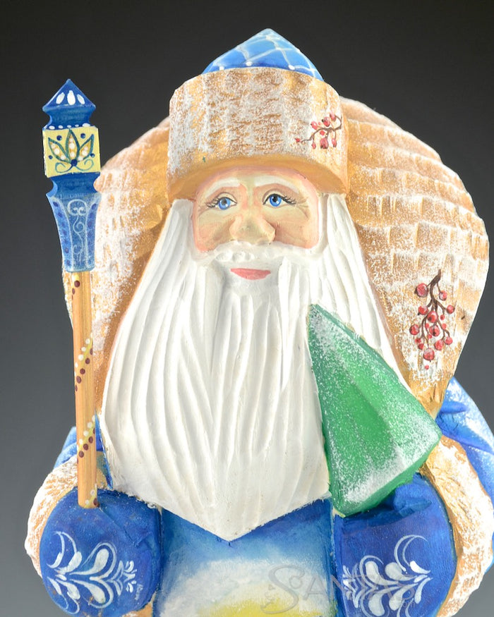 Russian Santa with Tree and Winter Scenes 9.5 inch