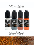 Antique glaze bottles for rusted metal effects