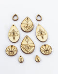 Laser-cut wooden jewelry pendants
