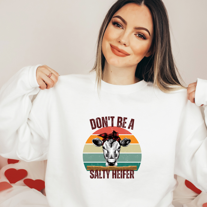 Salty Heifer Funny Crewneck Sweatshirt