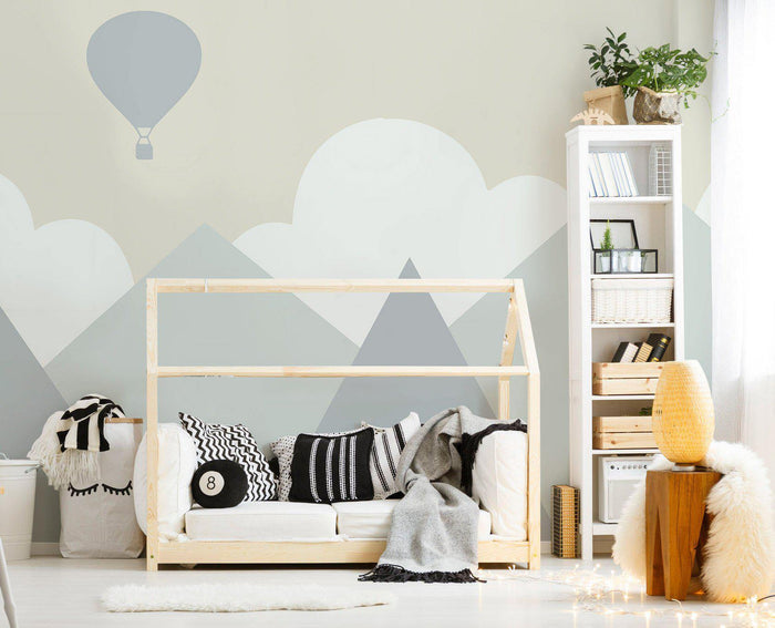 Scandinavian Mountains Illustration Wall Mural-Wall Mural-Eazywallz