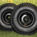 (Set of 2) Matte Black Universal Fit 15x6.00-6 Tires & Wheels 4 Ply for Lawn & Garden Mower Turf Tires .75" Bearing