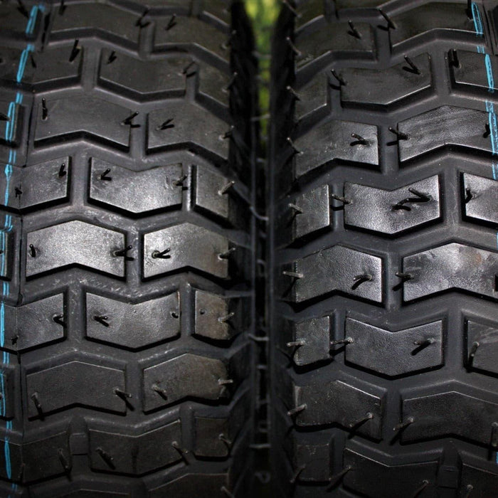 (Set of 2) Matte Black Universal Fit 15x6.00-6 Tires & Wheels 4 Ply for Lawn & Garden Mower Turf Tires .75" Bearing