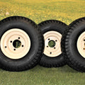 (Set of 4) Beige/Tan Steel Wheels with 18x9.50-8 4 Ply Turf Tires for Golf Cart and Lawn and Garden Equipment
