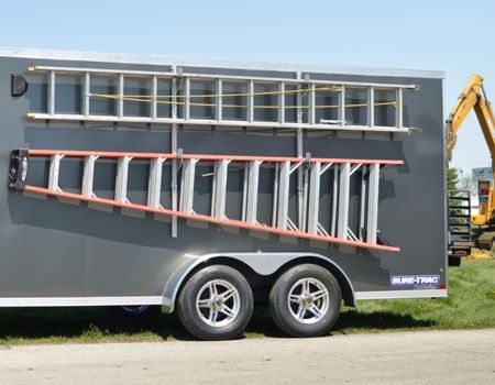 Side-Mounted Ladder Rack Holds 2 (Open/Enclosed Trailers & Box Trucks)