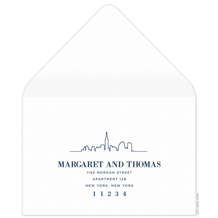 Skyline Silhouette Reply Card Envelope