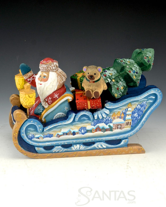 Sleighride Santa with Lantern and Gifts
