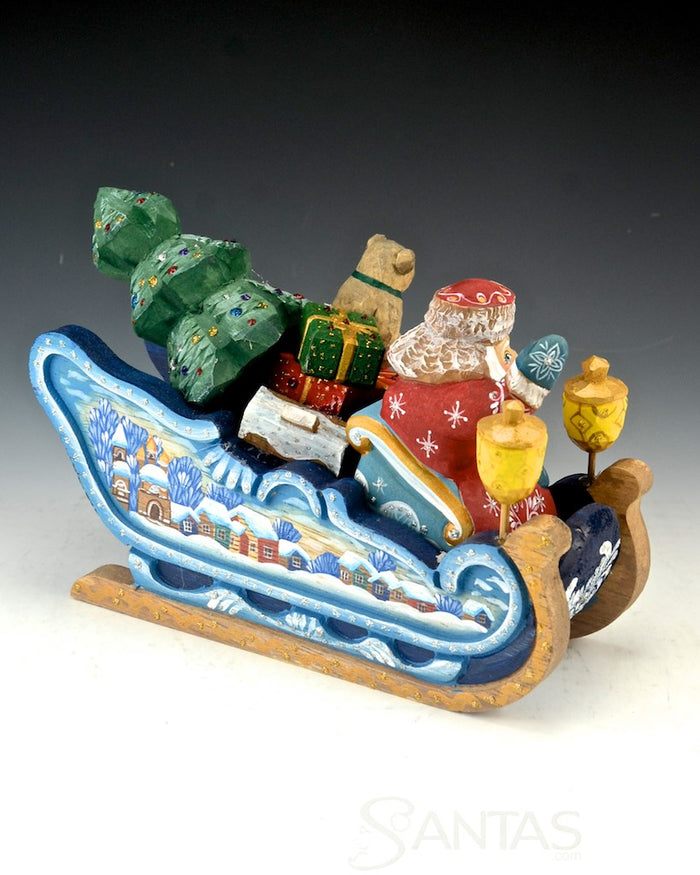 Sleighride Santa with Lantern and Gifts