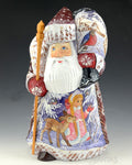 Small Russian Santa with Snowmaiden and Winter Scenes