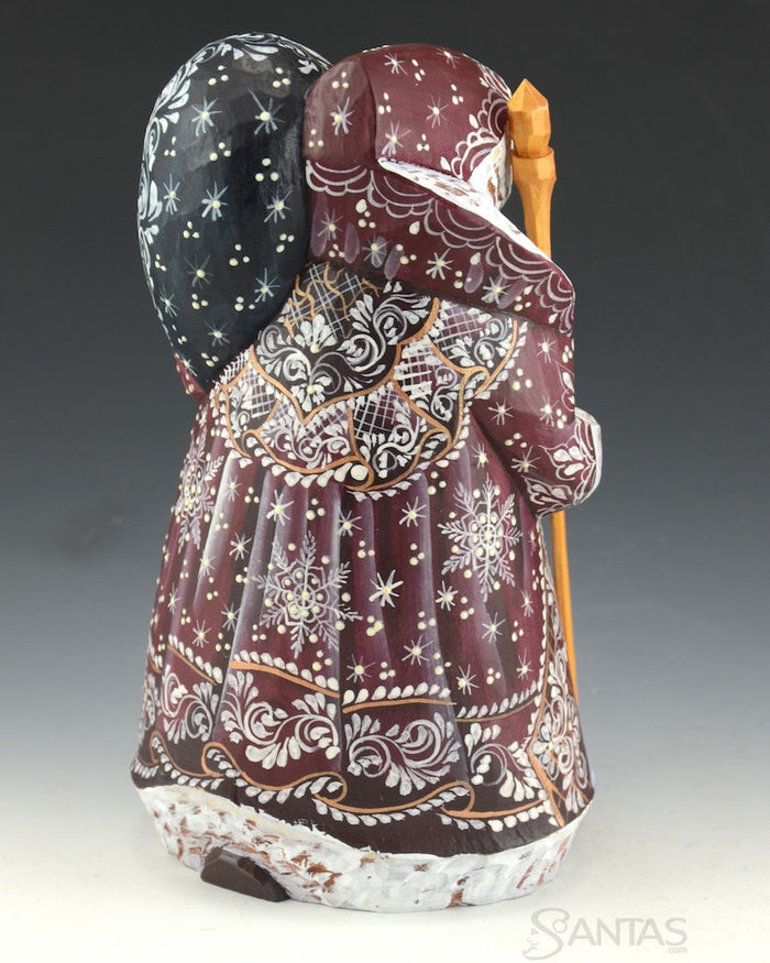 Small Russian Santa with Snowmaiden and Winter Scenes