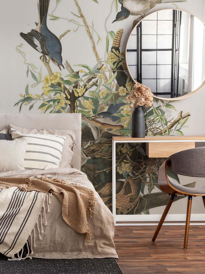 Snake and Mocking Birds Wall Mural-Wall Mural-Eazywallz