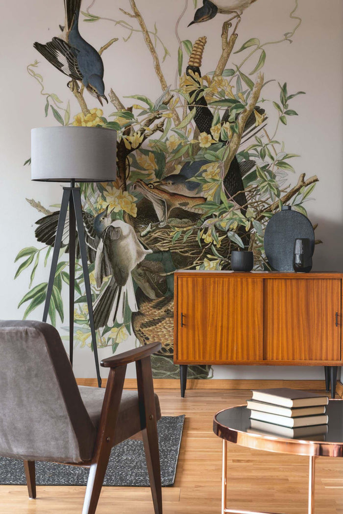 Snake and Mocking Birds Wall Mural-Wall Mural-Eazywallz