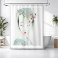 Soft Green Portrait Artwork Shower Curtain