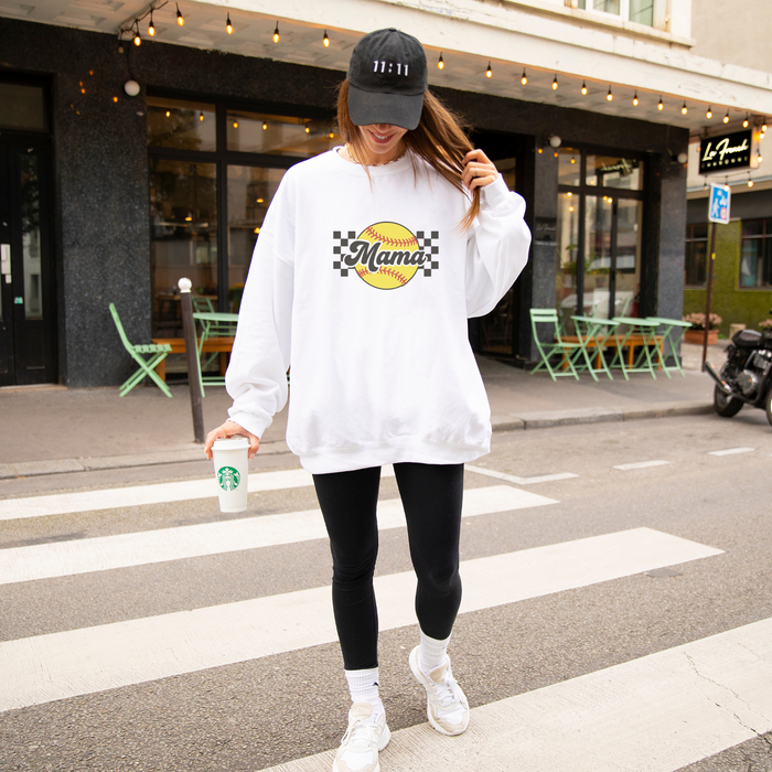 Softball Mama Crewneck Sweatshirt
