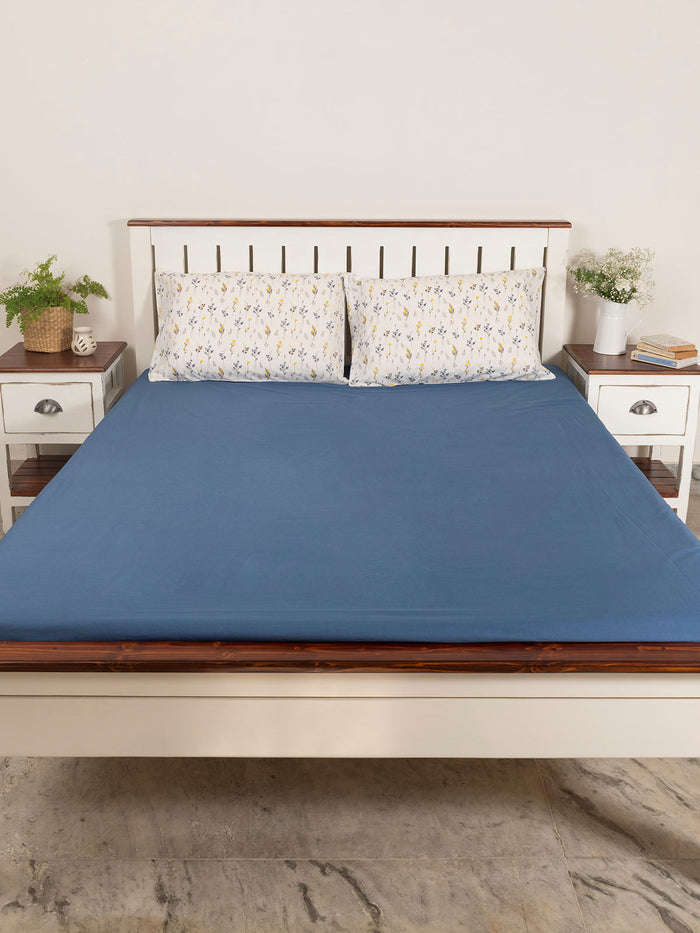 Solid Cotton Flat Sheet - Royal Blue