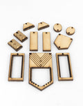 Laser-cut wood jewelry components - CSJP054B