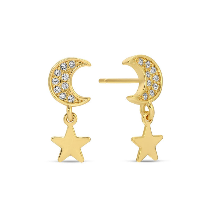 Splendid Iris - Moon & Star Studs On Velvet Gift Tag