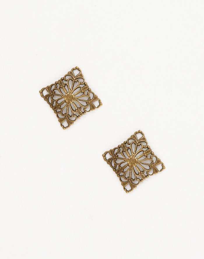 Square Dapped Filigree, 15mm, (2pcs)