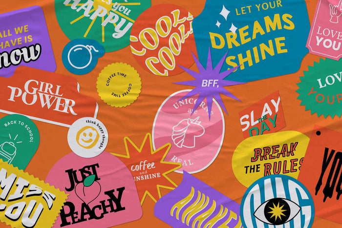 Sticker Collage Wall Mural-Wall Mural-Eazywallz