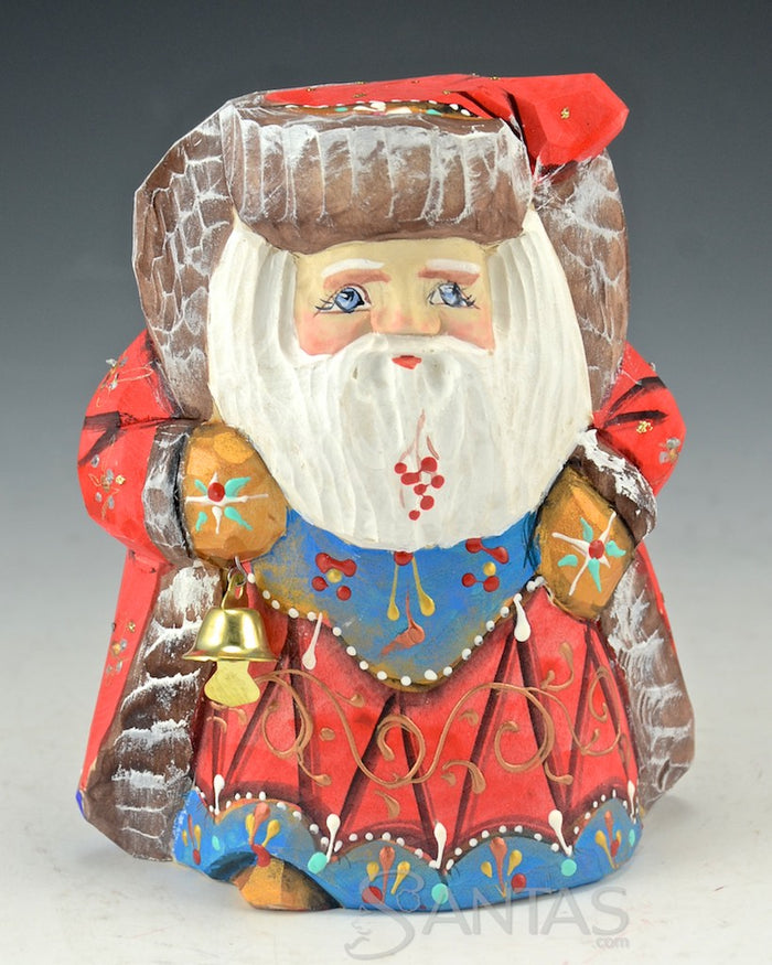 Stout 5 inch Russian Santa Carving with Bell