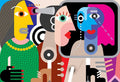 Strangers Abstract Art Mural-Wall Mural-Eazywallz