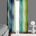 Striped Window Curtain - Green Abstract Stripes - Deja Blue Studios