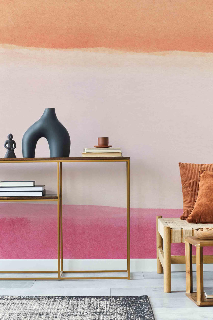 Summer Rose Color Block Wallpaper Mural-Wall Mural-Eazywallz